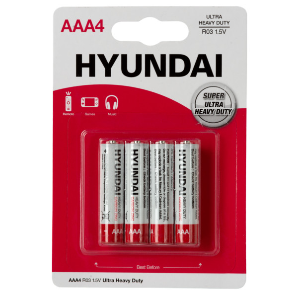Фото - Батарейка тип AAA Hyundai R03 AAA BL4 Heavy Duty (HT7007002)