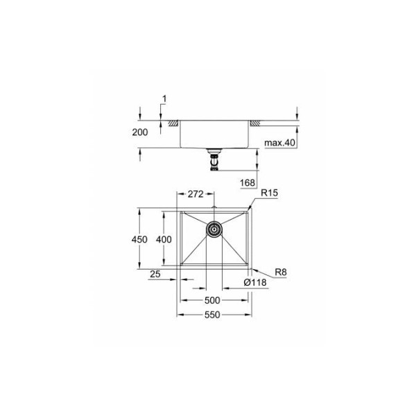Фото - Мийка кухонна Grohe K700 60-S 54.4 / 44.4 Нержавіюча Сталь (31574SD1)