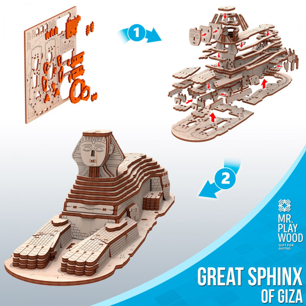 Фото - 3D пазли Mr.Playwood Великий Сфінкс механічний 159 ел. (10415)