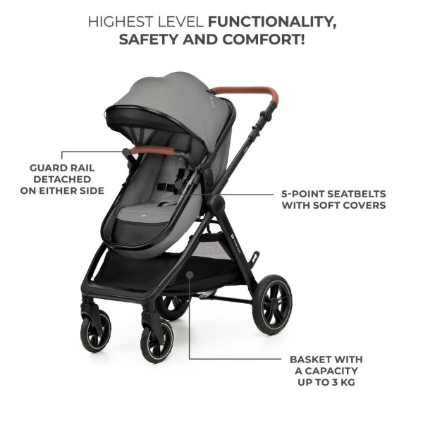 Фото - Коляска универсальная 3 в 1 Kinderkraft Esme Moonlight Grey (KSESME00GRY3000)