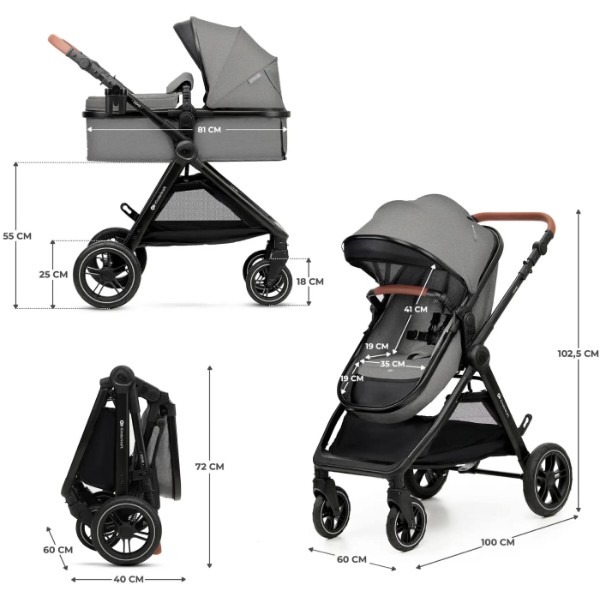 Фото - Коляска универсальная 3 в 1 Kinderkraft Esme Moonlight Grey (KSESME00GRY3000)