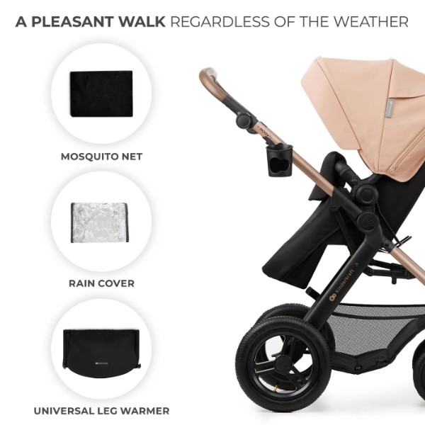 Фото - Коляска універсальна 3 в 1 Kinderkraft Moov 2 Air Sand Beige (KSMOOV02BEG0000)