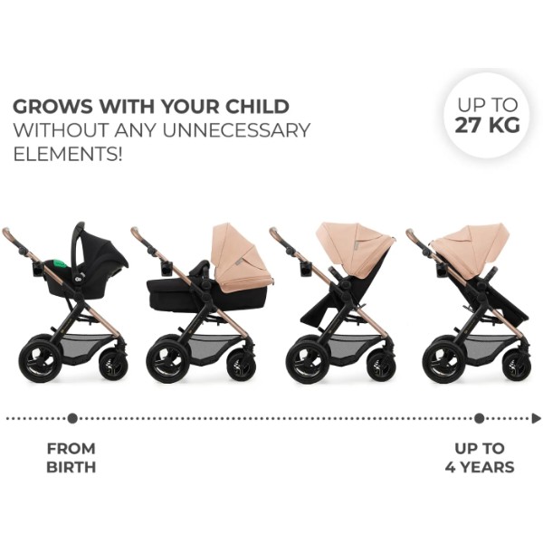 Фото - Коляска універсальна 3 в 1 Kinderkraft Moov 2 Air Sand Beige (KSMOOV02BEG0000)
