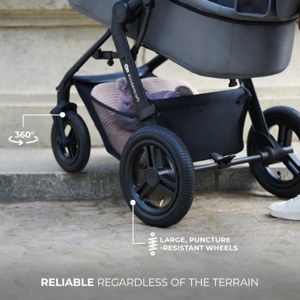 Фото - Коляска універсальна 3 в 1 Kinderkraft Moov 2 Air Sand Beige (KSMOOV02BEG0000)