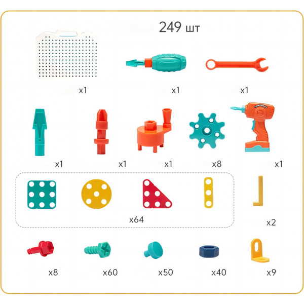 Фото - Пластиковий конструктор Beiens Юний майстер 249 елементів (ВС8826)