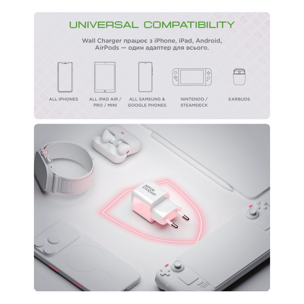 Фото - Сетевое зарядное устройство Armorstandart AR373 20W GaN Type-C White (ARM77569)