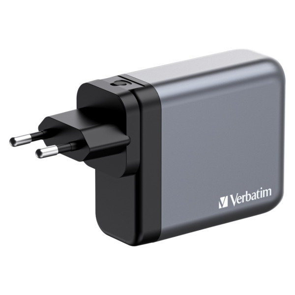 Фото - Мережевий зарядний пристрій Verbatim GaN 140 Вт 2xUSB-C-140 Вт,USB-C 20 Вт /USB-A -3.0 (32203)