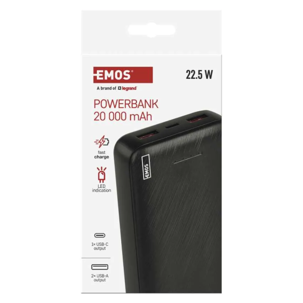 Фото - Батарея мобильная EMOS AlphaQ3 B0572B 22,5W/20000mAh, черный, PD20W