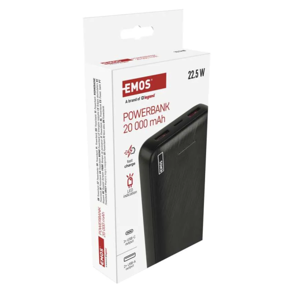 Фото - Батарея мобильная EMOS AlphaQ3 B0572B 22,5W/20000mAh, черный, PD20W