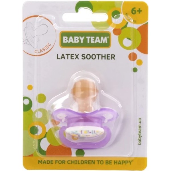 Фото - Симетрична пустушка Baby Team латексна (3222 фіолетовий)