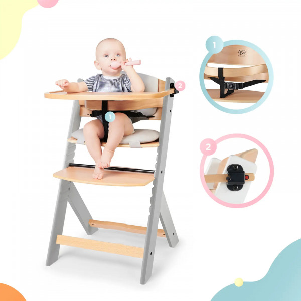 Фото - Стульчик для кормления классический Kinderkraft Enock Gray Wood (KHENOC0PGRY0000)