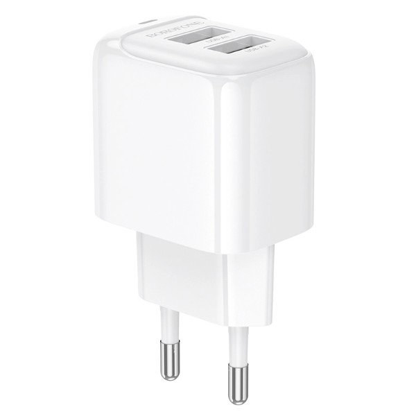 Фото - Сетевое зарядное устройство BOROFONE BAS41A Potential dual-port charger White (6941991113741)