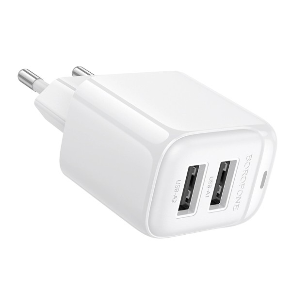 Фото - Сетевое зарядное устройство BOROFONE BAS41A Potential dual-port charger White (6941991113741)