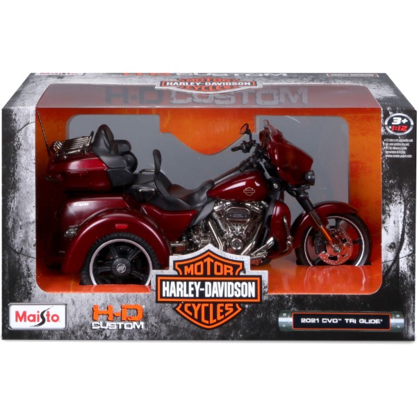 Фото - Коллекционный легковой транспорт Maisto Мотоцикл Harley-Davidson Motorcycles 2021 CVO Tri Glide, 1:12 (32337 met. red)