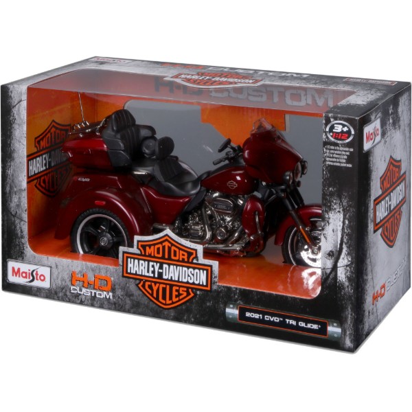 Фото - Коллекционный легковой транспорт Maisto Мотоцикл Harley-Davidson Motorcycles 2021 CVO Tri Glide, 1:12 (32337 met. red)