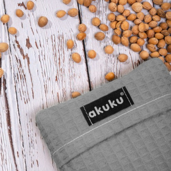 Фото - Суха грілка для малюка Akuku з вишневими кісточками 13x16 см, сірий (A0635)