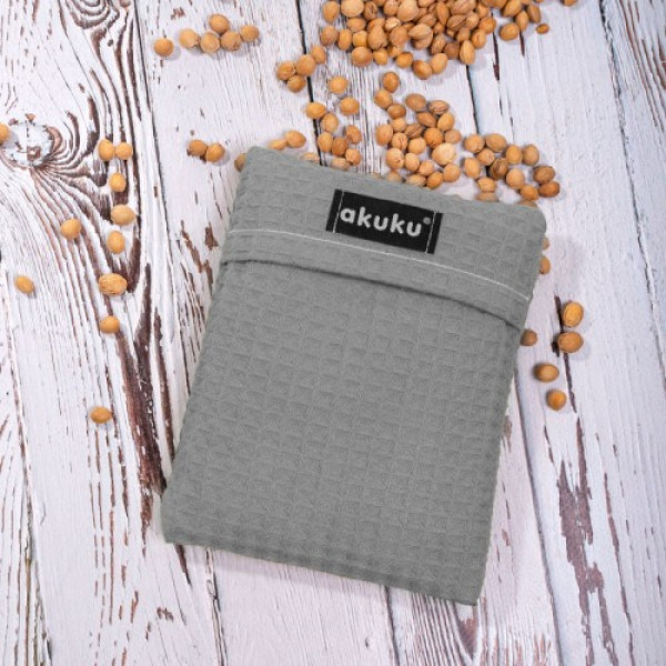 Фото - Суха грілка для малюка Akuku з вишневими кісточками 13x16 см, сірий (A0635)