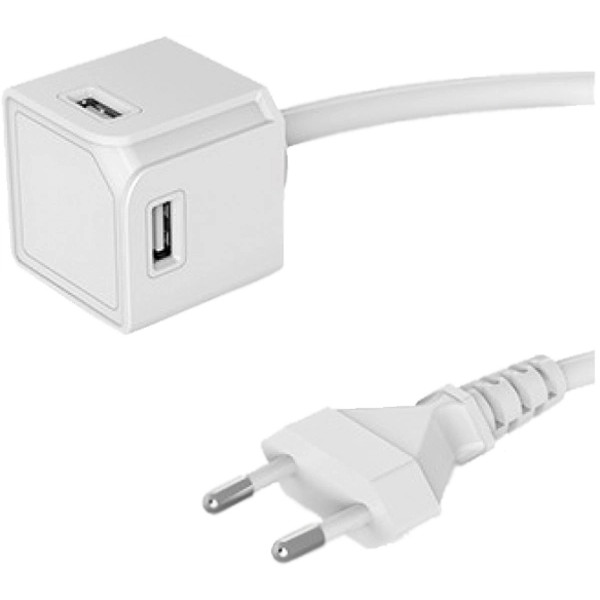 Фото - Мережевий зарядний пристрій Allocacoc USBcube Extended 1.5m White (10464WT/EUEUMC)