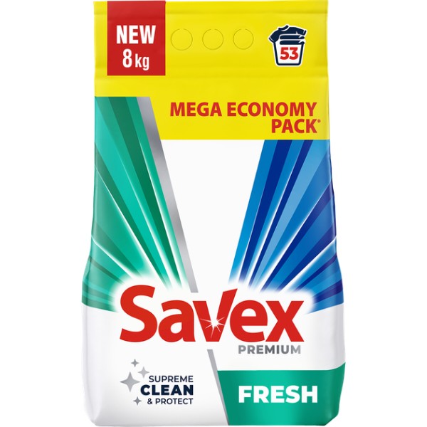 Фото - Стиральный порошок SAVEX 2in1 Fresh automat 8 кг (3800024047978)