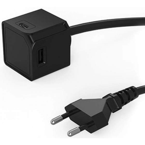 Фото - Мережевий зарядний пристрій Allocacoc USBcube Extended 1.5m 4 USB Black (10464BK/EUEUMC)