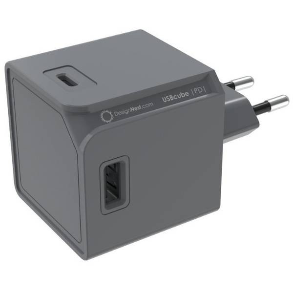 Фото - Мережевий зарядний пристрій Allocacoc USBcube Original PD 65W Gray (DH1253GY/EUPD65)