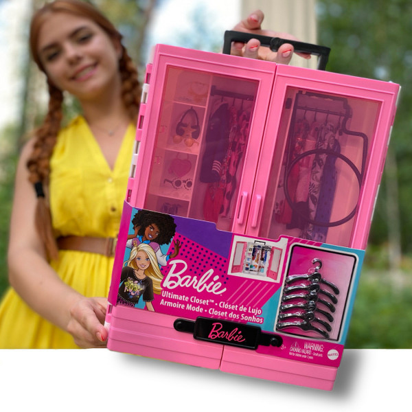 Фото - Меблі і будиночки для ляльки Barbie Рожева шафа (GBK11)