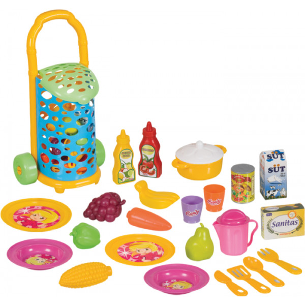Фото - Сюжетно-рольова гра. Посуд dede Візок з посудом та продуктами 25 пр. Candy&Ken (01464) Фото - Сюжетно-рольова гра. Посуд dede Візок з посудом та продуктами 25 пр. Candy&Ken (01464)