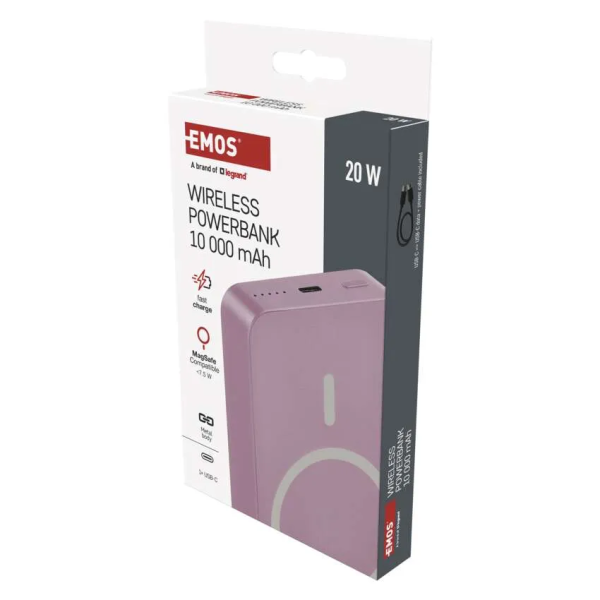 Фото - Батарея мобильная EMOS B0551S WI1046 20W/10000mAh, розовый, PD20W