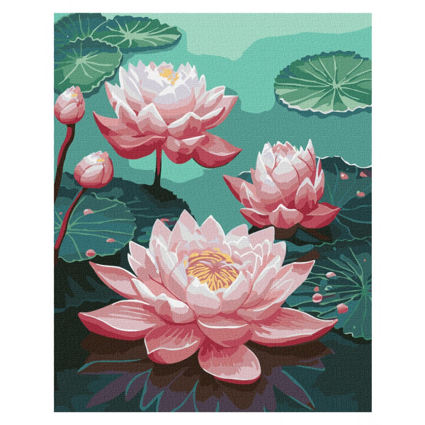 Фото - Картина за номерами Ideyka "Рожеві лілії" 40х50 см (KHO3247)