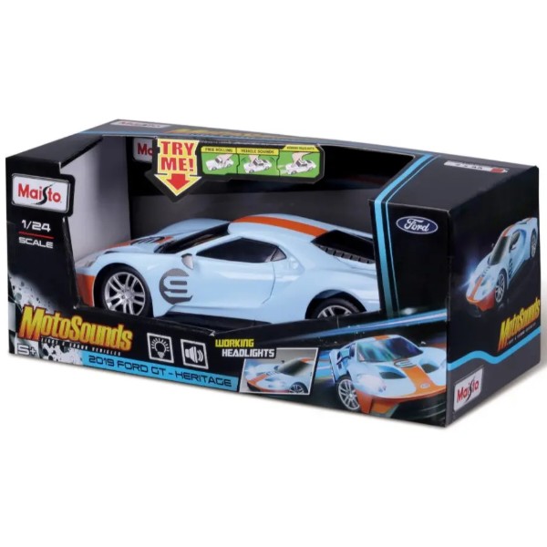 Фото - Колекційна машинка 1:24 Maisto "Ford GT", масштаб 1:24 (81238 blue/orange)