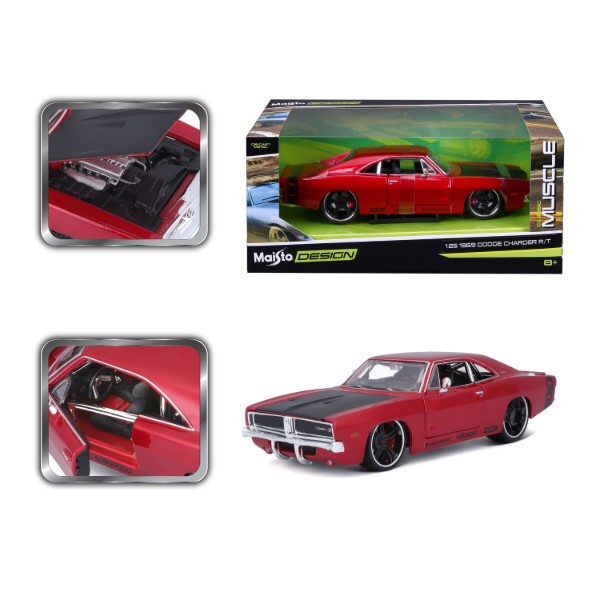 Фото - Коллекционная машинка 1:24 Maisto 1969 Dodge Charger R/T (32537 met. red)