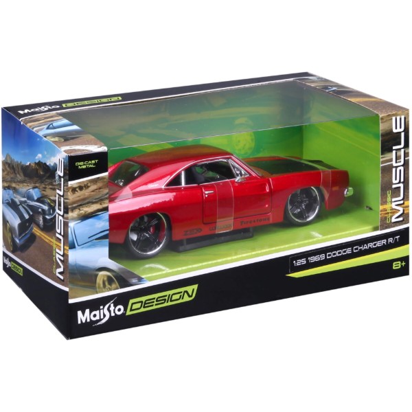 Фото - Коллекционная машинка 1:24 Maisto 1969 Dodge Charger R/T (32537 met. red)