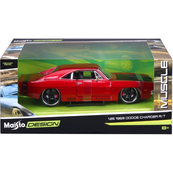 Фото - Коллекционная машинка 1:24 Maisto 1969 Dodge Charger R/T (32537 met. red)