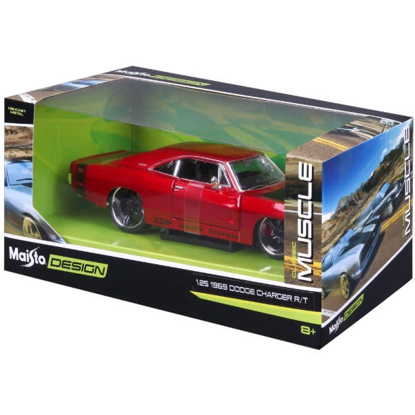 Фото - Коллекционная машинка 1:24 Maisto 1969 Dodge Charger R/T (32537 met. red)