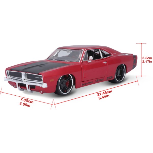 Фото - Коллекционная машинка 1:24 Maisto 1969 Dodge Charger R/T (32537 met. red)