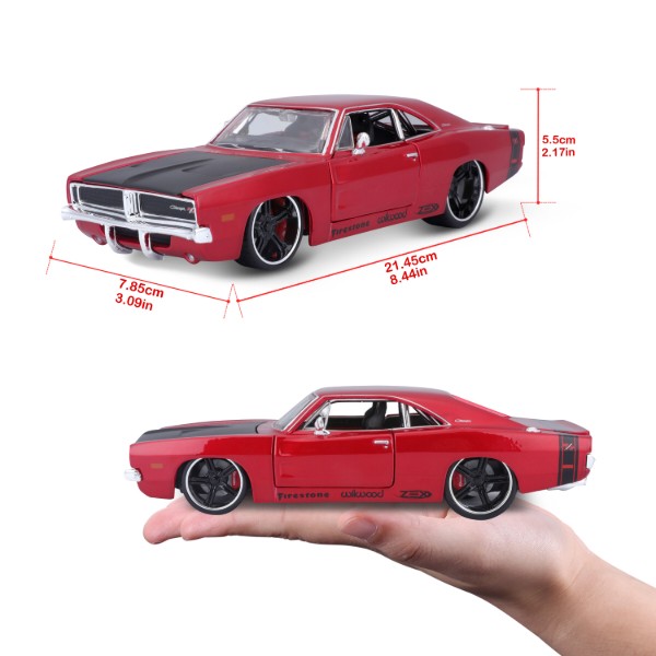 Фото - Коллекционная машинка 1:24 Maisto 1969 Dodge Charger R/T (32537 met. red)