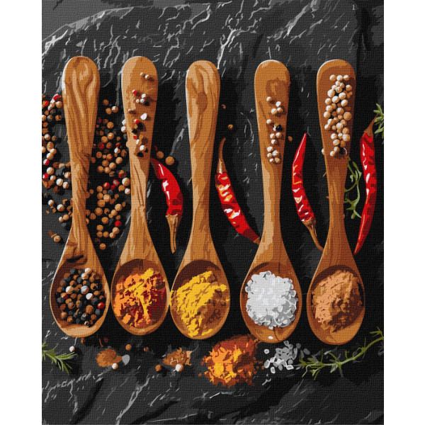 Фото - Картина за номерами Ideyka Різноманітні спеції ©art_selena_ua 40х50 см (KHO5690)