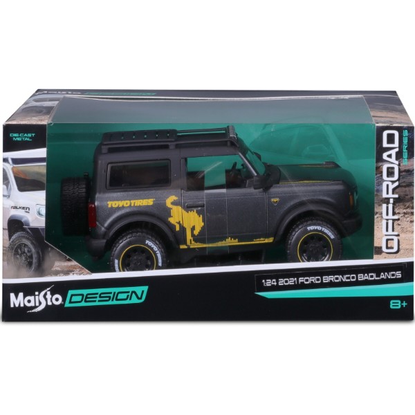 Фото - Коллекционная машинка 1:24 Maisto 2021 Ford Bronco Badlands (32541 met. grey)