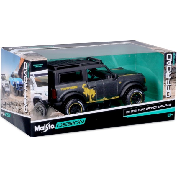 Фото - Коллекционная машинка 1:24 Maisto 2021 Ford Bronco Badlands (32541 met. grey)