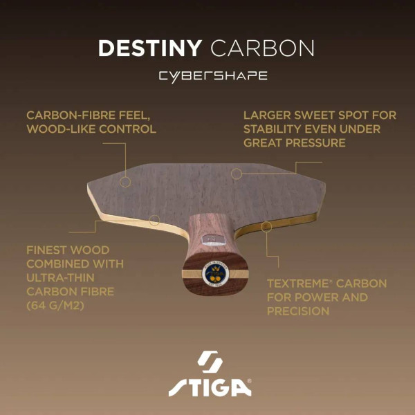 Фото - Основа для ракетки Stiga Destiny Carbon Cybershape Master (1600-2602-35)