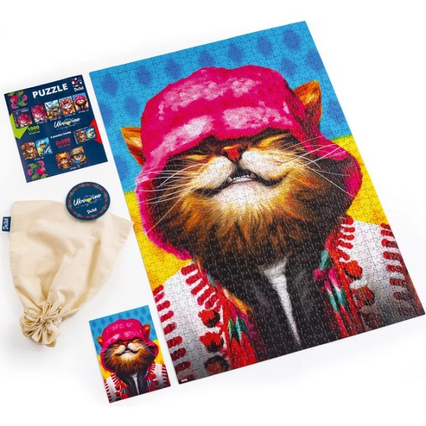 Фото - Пазли (8 +) De.tail "Smiling cat in pink hat " (DT1000-07)