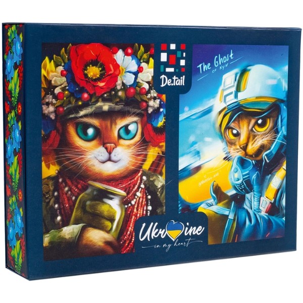 Фото - Пазли (8 +) De.tail 2 in 1 "Сat soldier &amp;amp; the Ghost of Kyiv cat" (DT500-09)