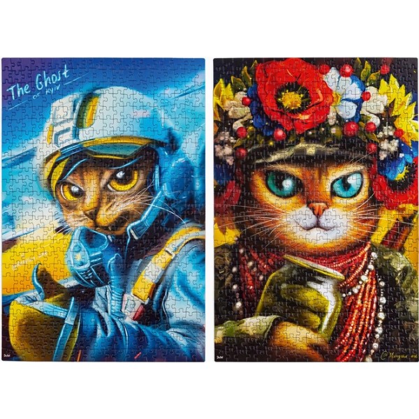 Фото - Пазли (8 +) De.tail 2 in 1 "Сat soldier &amp;amp; the Ghost of Kyiv cat" (DT500-09)