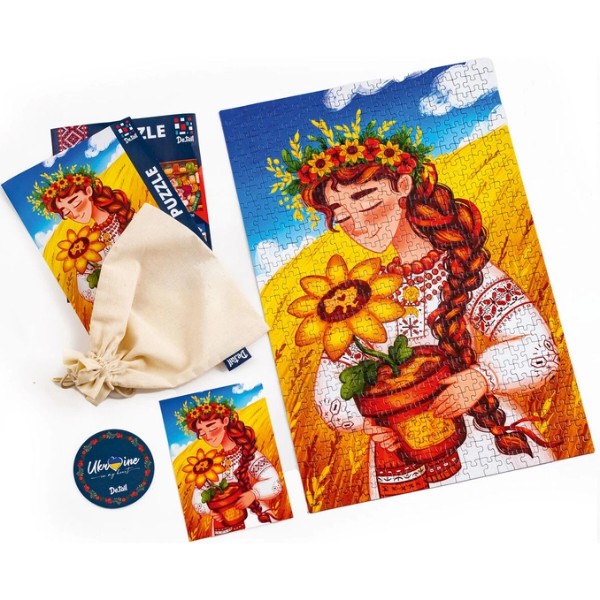 Фото - Пазли (8 +) De.tail «Ukrainian girl with the sunflower» (DT500-05)