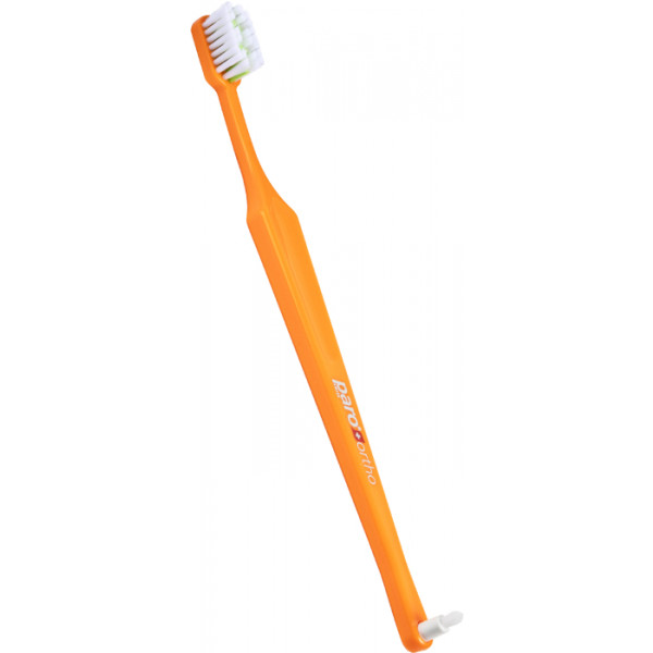 Фото - Зубна щітка мануальна дитяча Paro Swiss paro ORTHO BRUSH, з монопучковою насадкою, м'яка, помаранчевий (7.747/6)