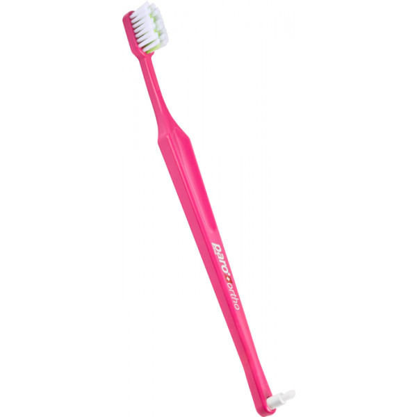 Фото - Зубна щітка мануальна дитяча Paro Swiss paro ORTHO BRUSH, з монопучковою насадкою, м'яка, рожевий (7.747/5)