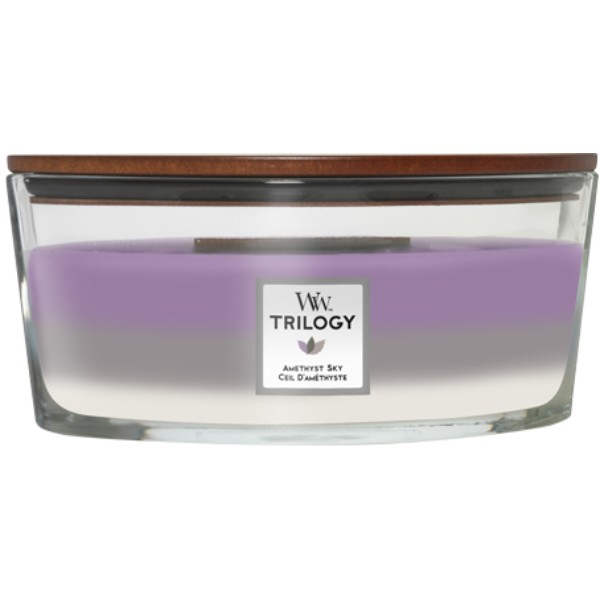 Фото - Свеча стекло Woodwick Ellipse Trilogy Amethyst Sky (Аметистовое небо) 453г (1707525E)