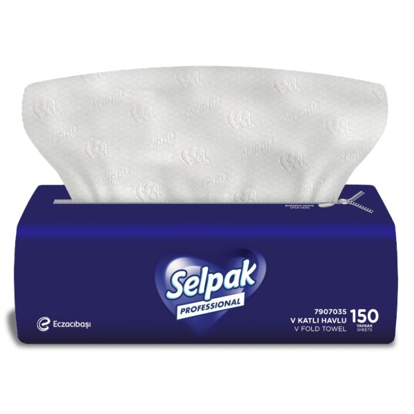 Фото - Полотенца бумажные SELPAK Professional Premium целлюлозный V-слож. 2-х шар. 150 л. (32761215)