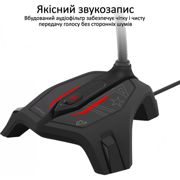 Фото - Мікрофон до комп'ютера Vertux streamer-2.black