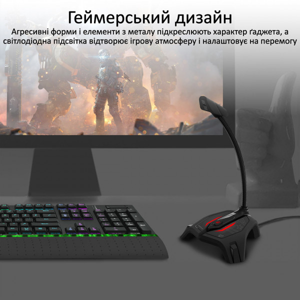 Фото - Мікрофон до комп'ютера Vertux streamer-2.black